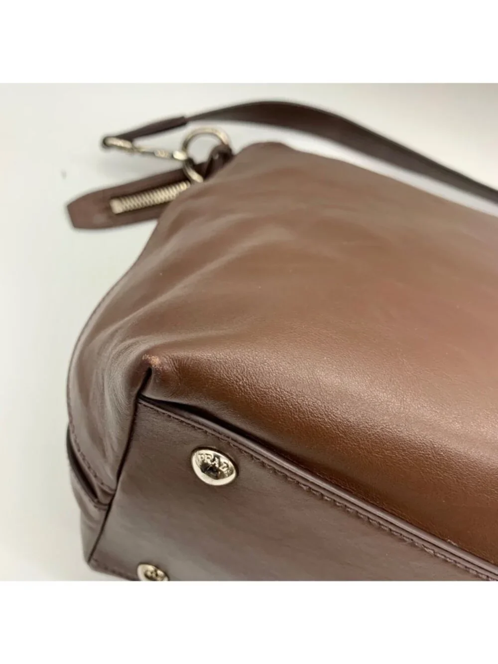 Prada Brown Cervo Leather Hobo Bag